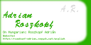 adrian roszkopf business card