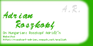 adrian roszkopf business card